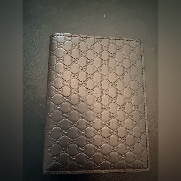 Gucci Other - Gucci Chocolate Brown Embossed GG Passport Cover